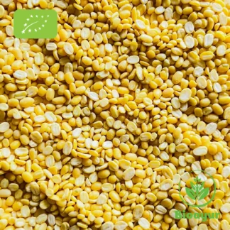 Mungbohnenha╠êlften gescha╠êlt